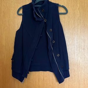 Banana republic cotton blue button and zipper vest